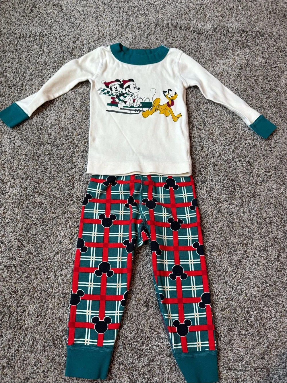 NEW Hanna Andersson Disney Mickey Mouse Christmas Pajama Set - Size 2T